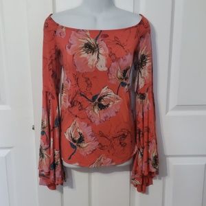 Free people Womens off shoulder top bell sleeve S